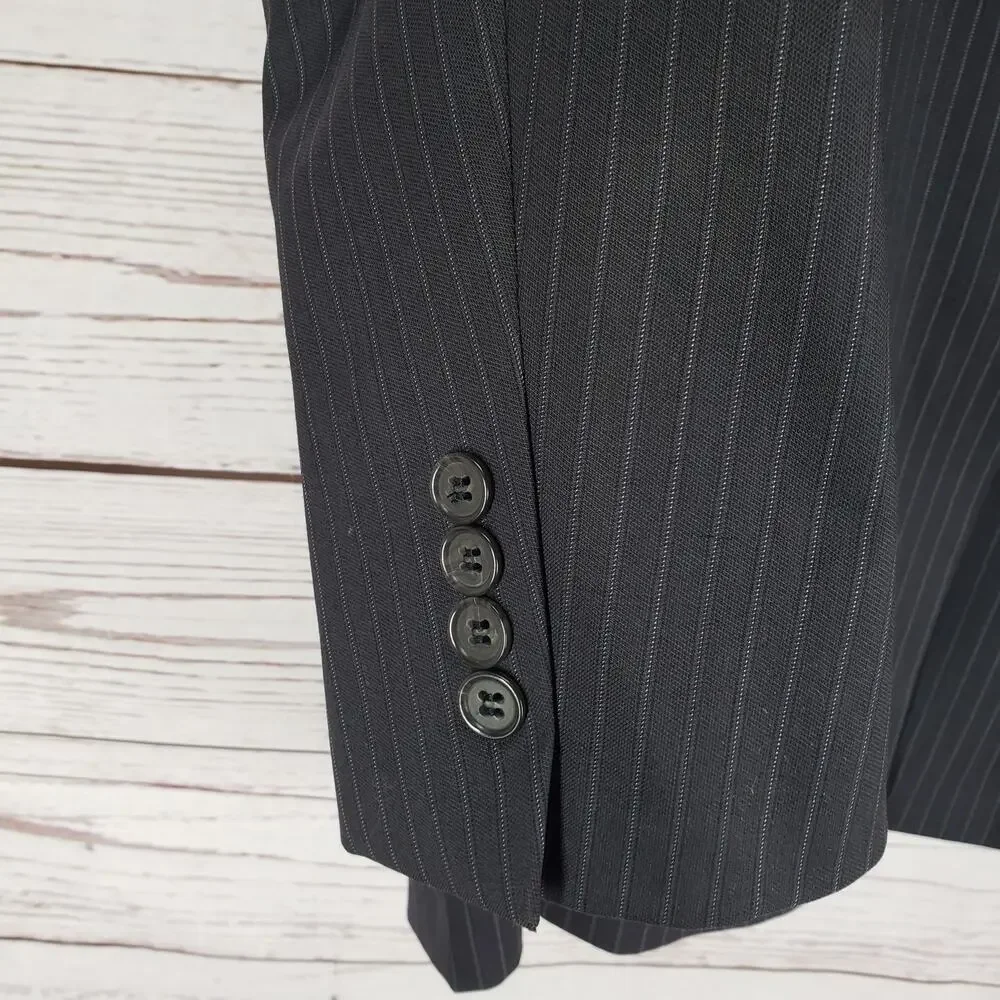Daniel Cremieux Loro Piana Wool Dark Gray Striped Blazer Sportscoat 42R